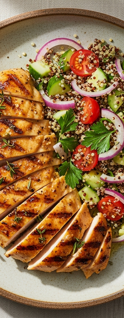 Lemon Herb Grilled Chicken with Quinoa Salad