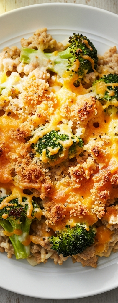 Ground Turkey and Broccoli Gratin