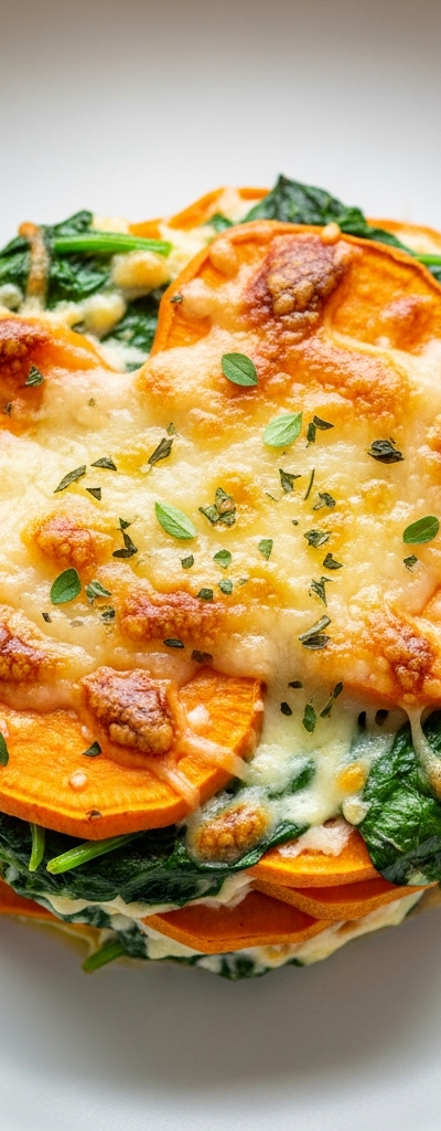 Sweet Potato and Spinach Gratin