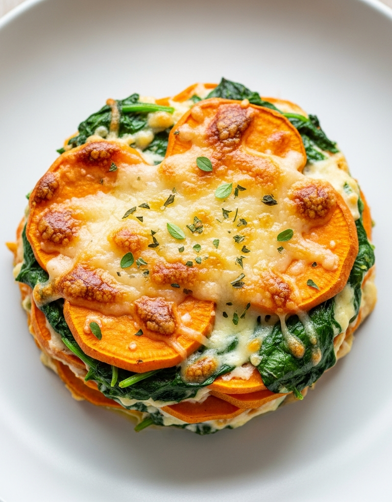 Sweet Potato and Spinach Gratin