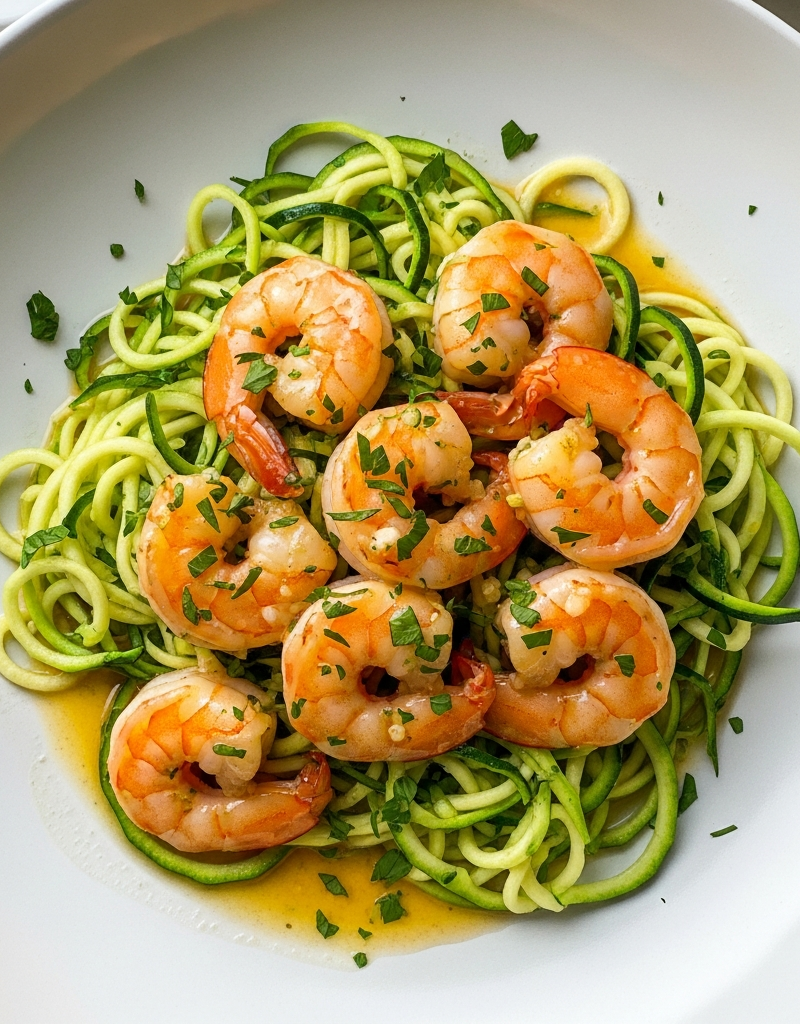 Garlic Butter Shrimp with Zucchini Noodles