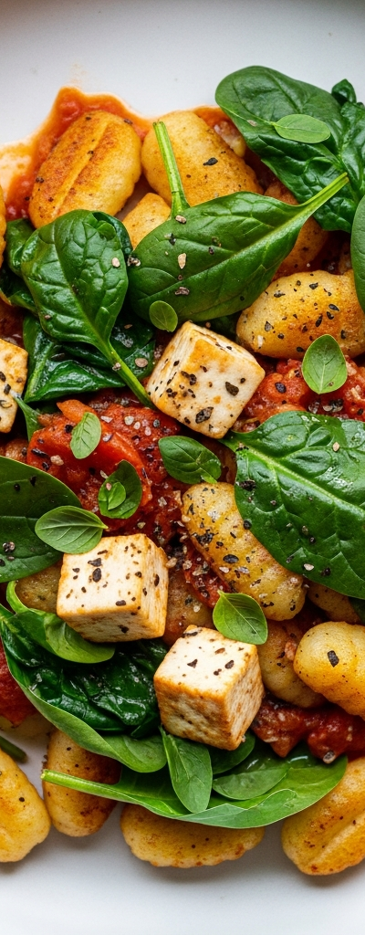 Paneer and Spinach Gnocchi Skillet