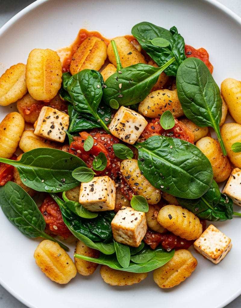 Paneer and Spinach Gnocchi Skillet