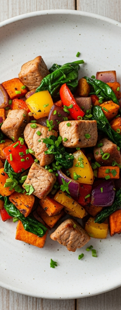 Pork Loin and Veggie Skillet Hash