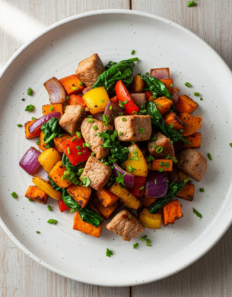 Pork Loin and Veggie Skillet Hash