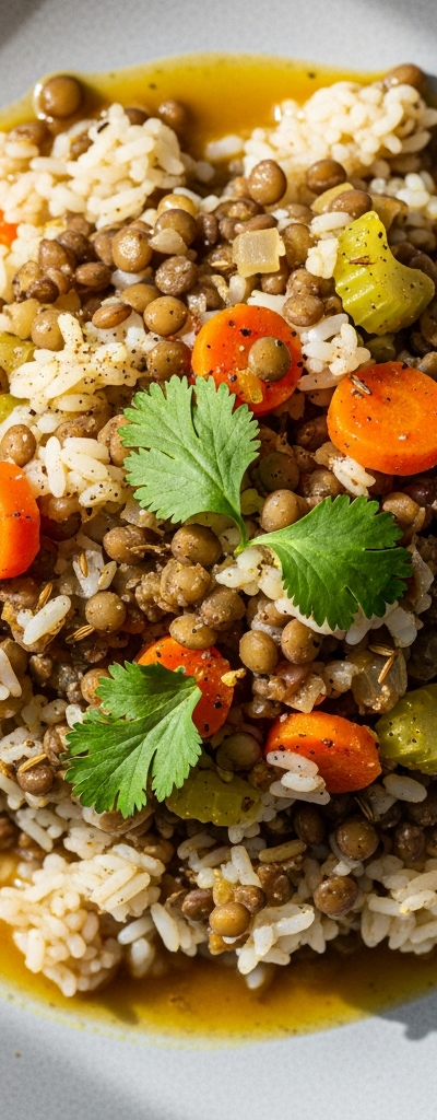 Hearty Lentil and Rice Skillet