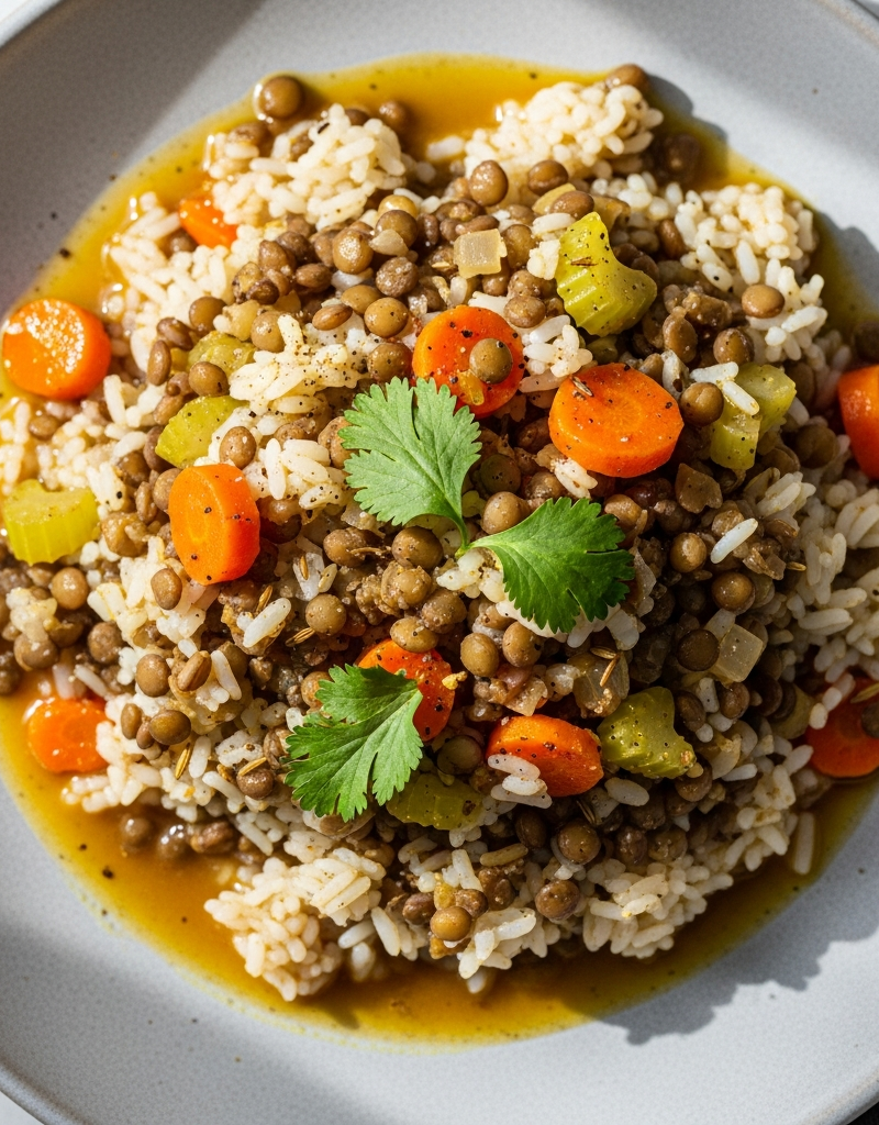Hearty Lentil and Rice Skillet