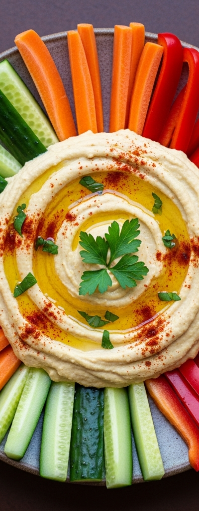 Creamy Hummus with Veggie Sticks
