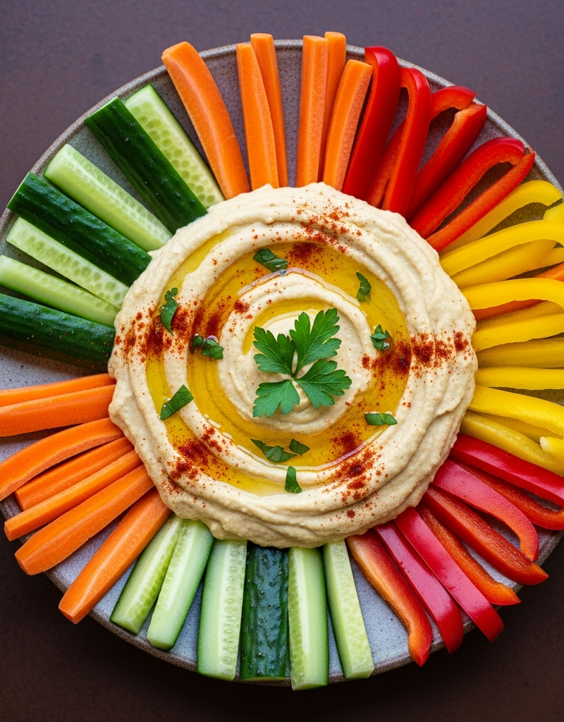 Creamy Hummus with Veggie Sticks