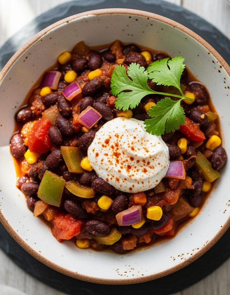 Quick Black Bean Vegetable Chili