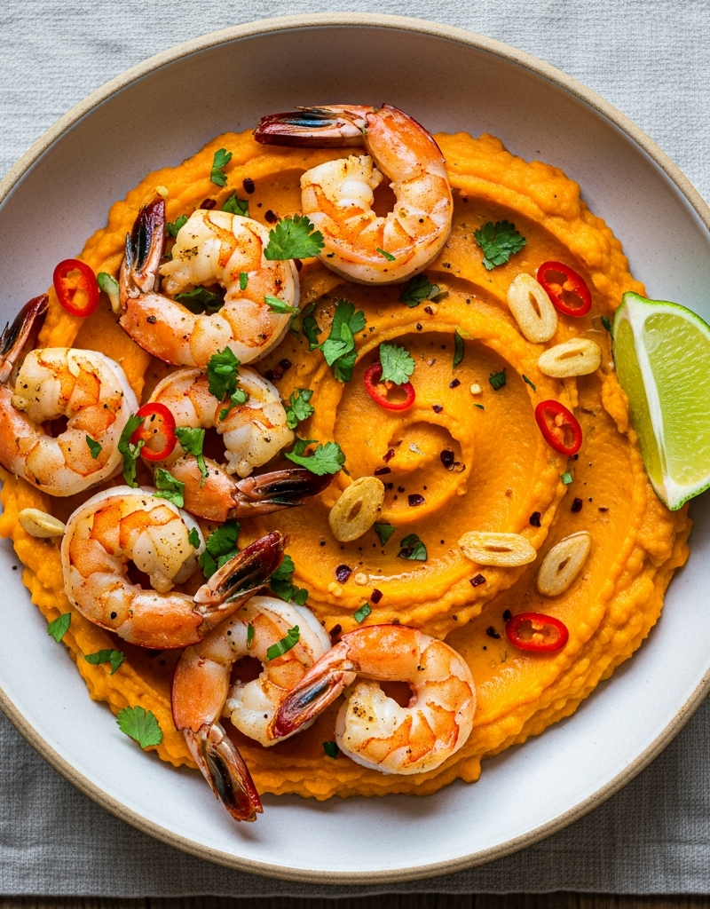 Shrimp and Sweet Potato Mash Bowl