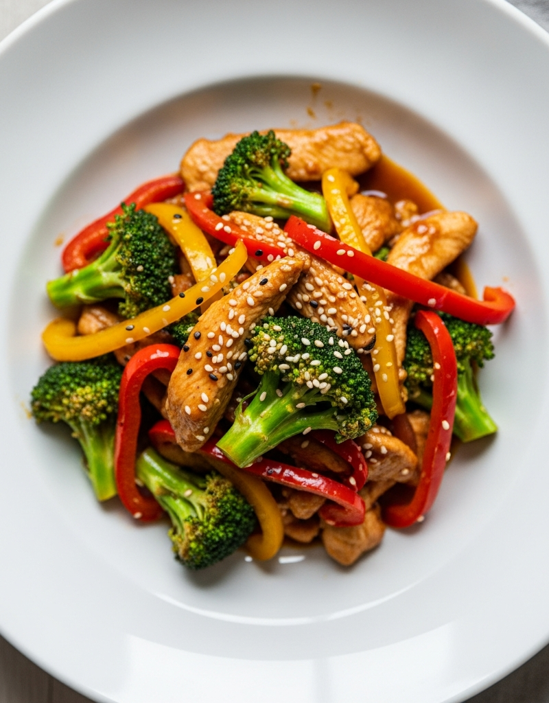 Chicken Stir-Fry with Broccoli and Bell Peppers