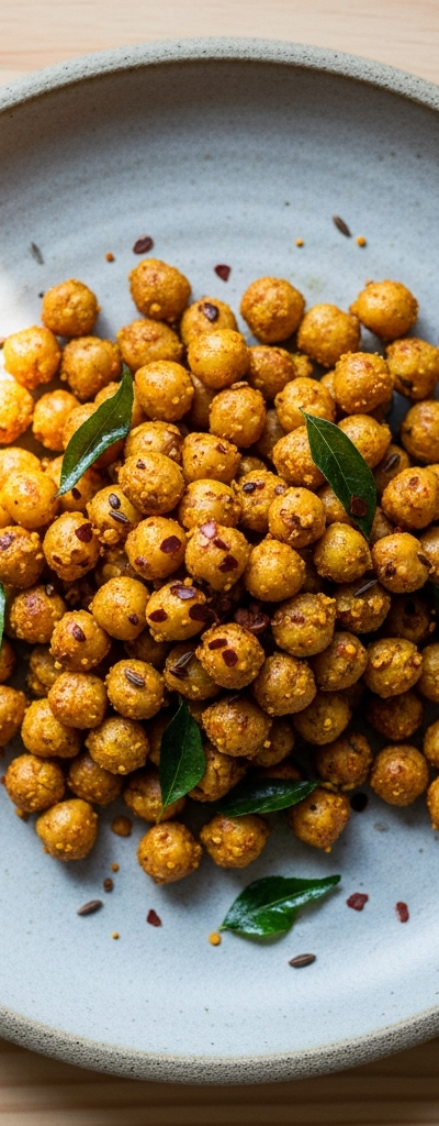 Crunchy Roasted Curried Chickpeas