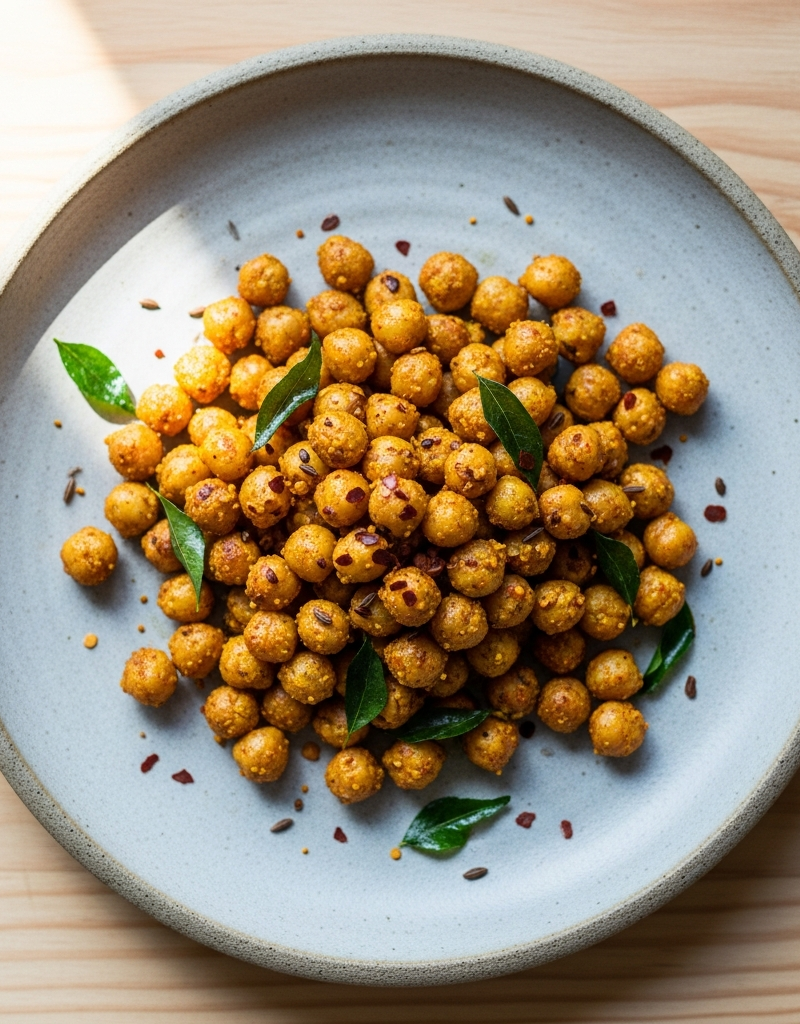Crunchy Roasted Curried Chickpeas
