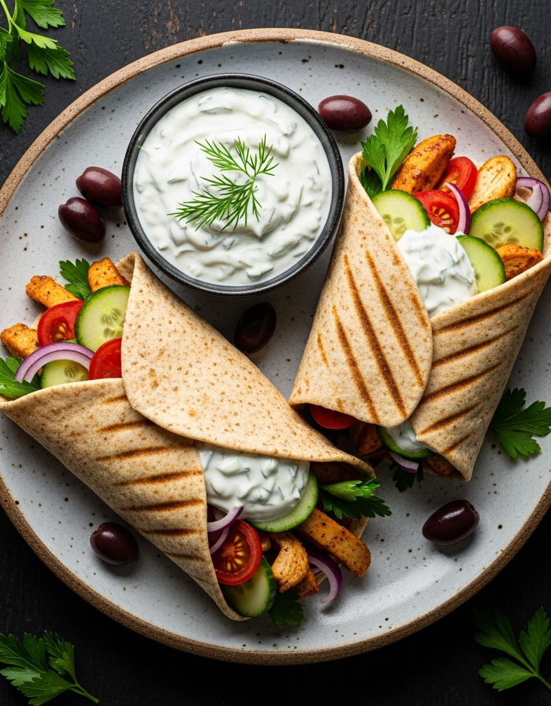 Mediterranean Chicken Gyro Wraps