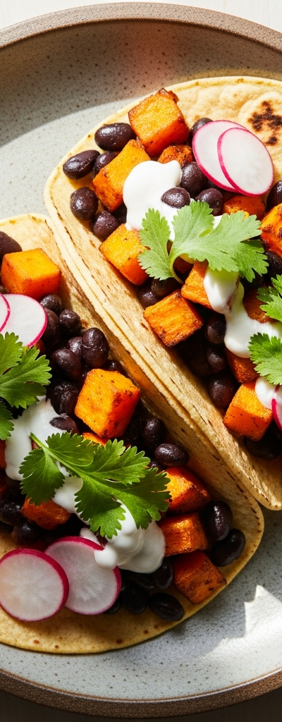 Quick Sweet Potato & Black Bean Tacos