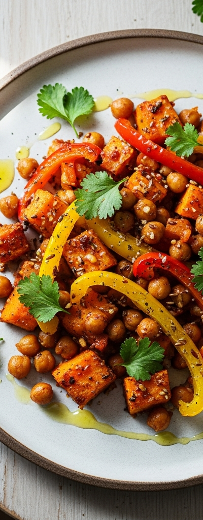 Mediterranean Sweet Potato and Chickpea Bake