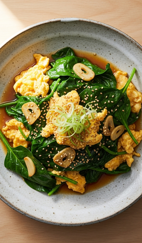 Egg and Spinach Stir-Fry