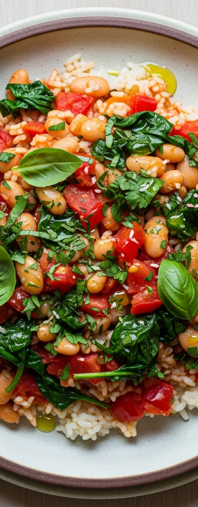 White Bean and Tomato Rice Skillet