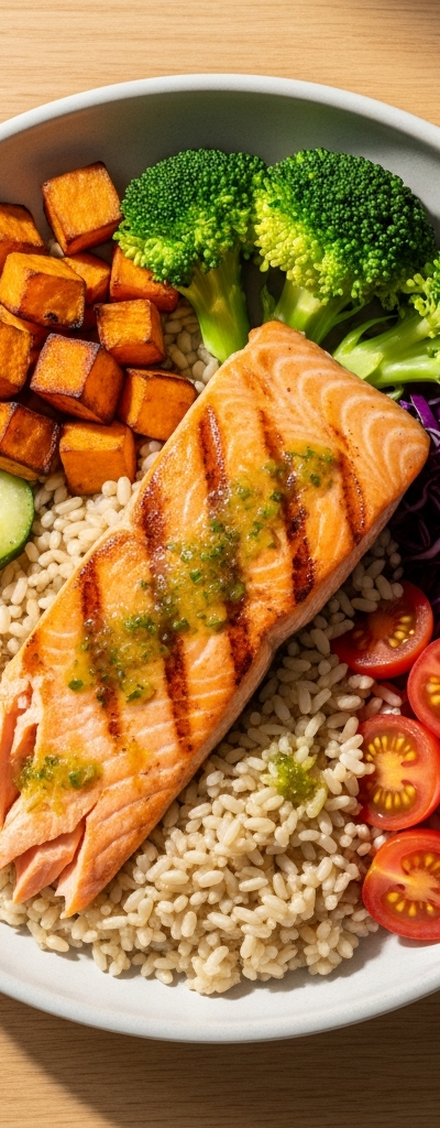 Salmon and Brown Rice Power Bowl