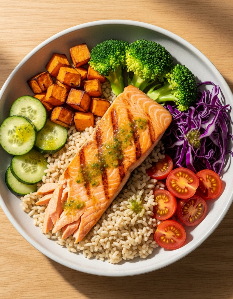 Salmon and Brown Rice Power Bowl
