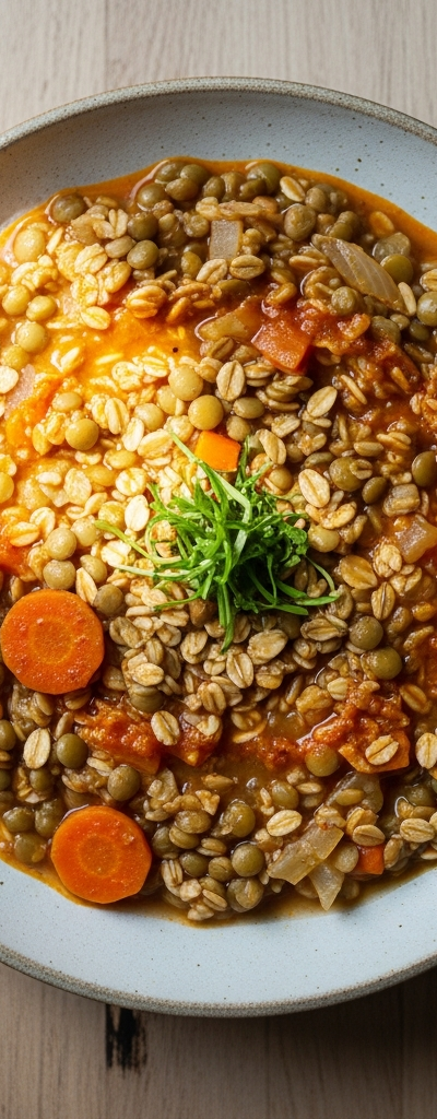 Savory Oat and Lentil Stew