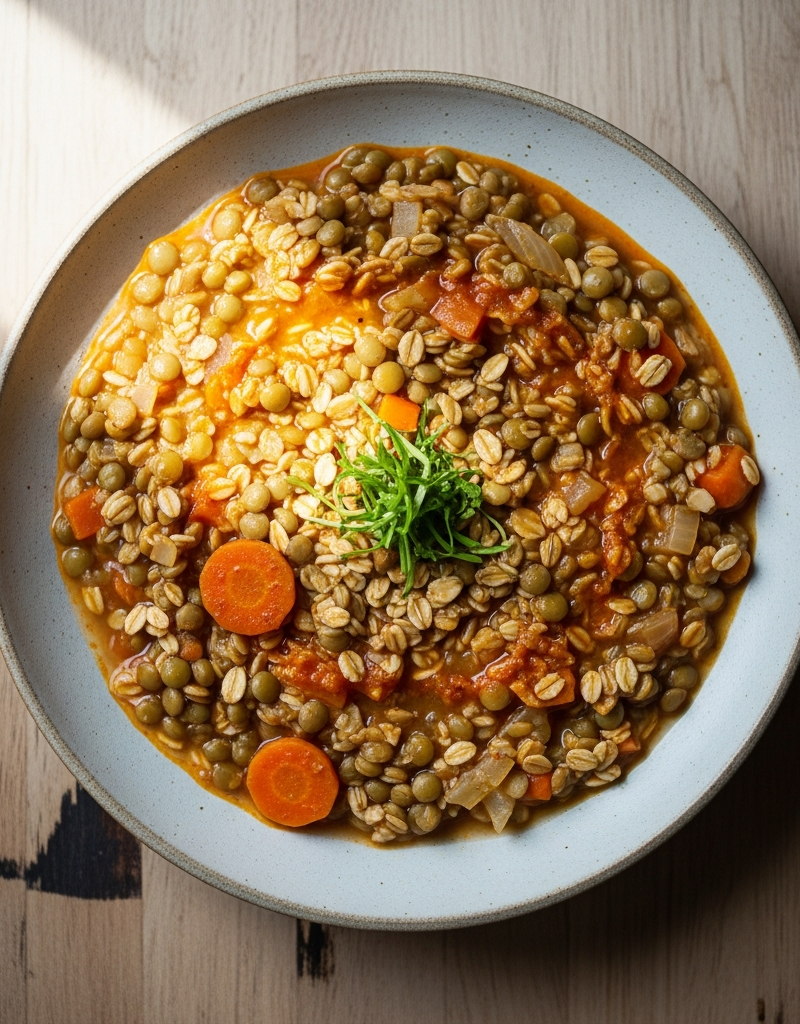 Savory Oat and Lentil Stew