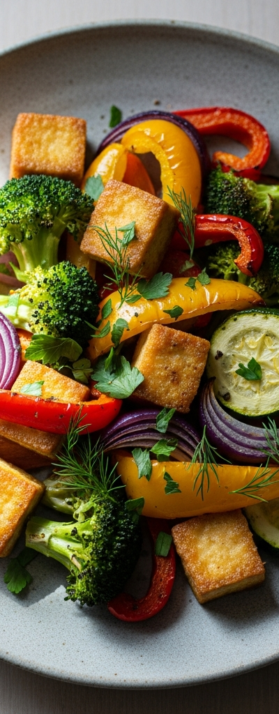 Crispy Tofu and Vegetable Bake