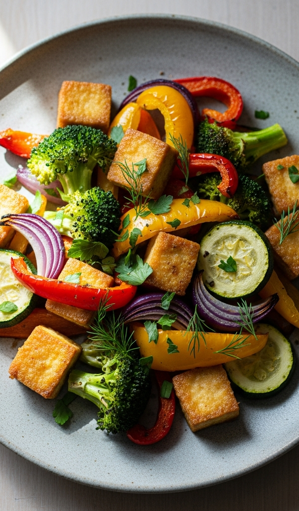 Crispy Tofu and Vegetable Bake