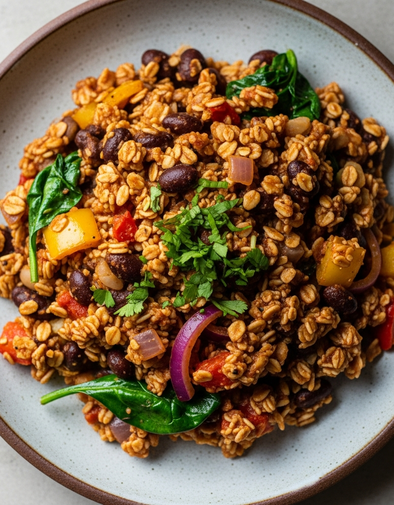 Savory Oat and Bean Skillet