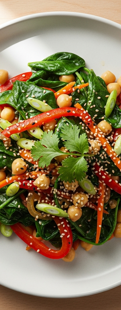 Gut-Friendly Chickpea and Spinach Stir-Fry