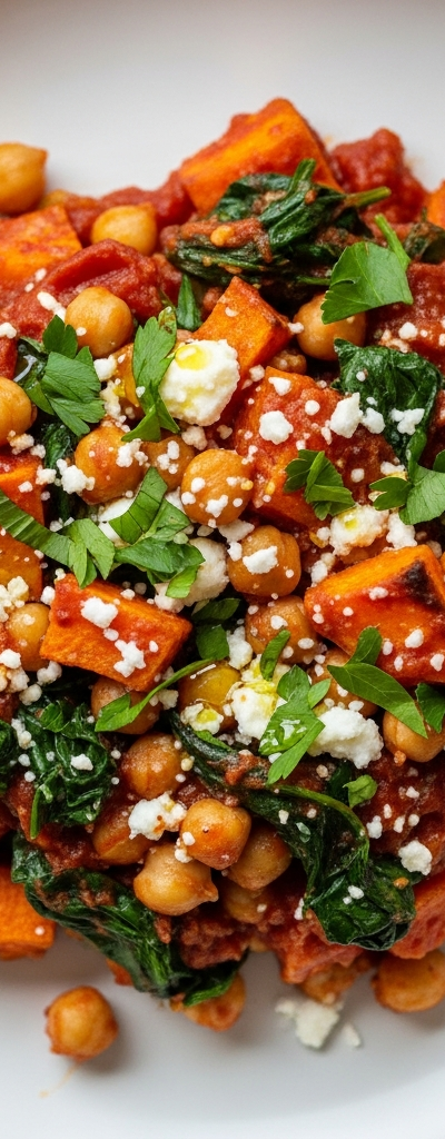 Mediterranean Sweet Potato & Chickpea Bake