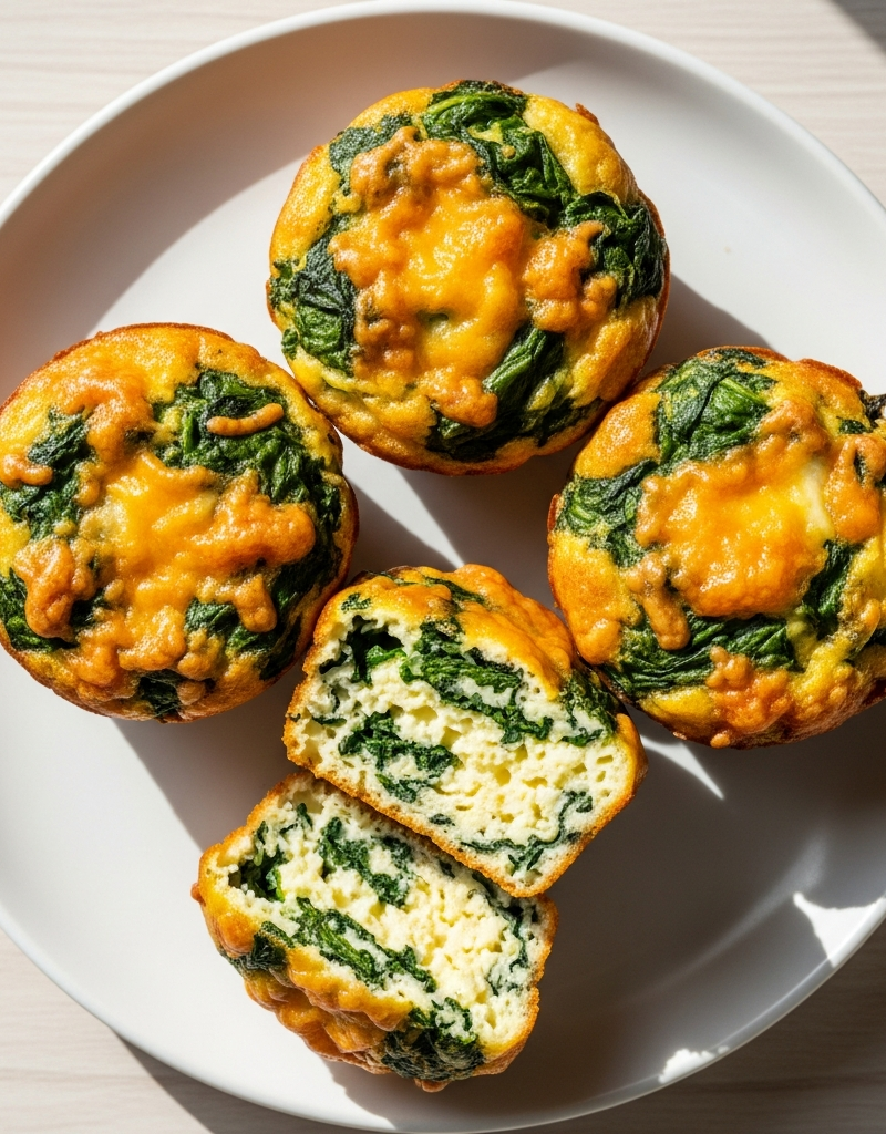 Cheesy Spinach and Egg Muffins