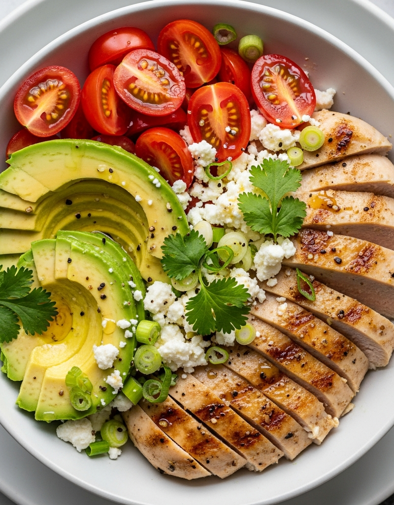 Keto Chicken and Avocado Bowl