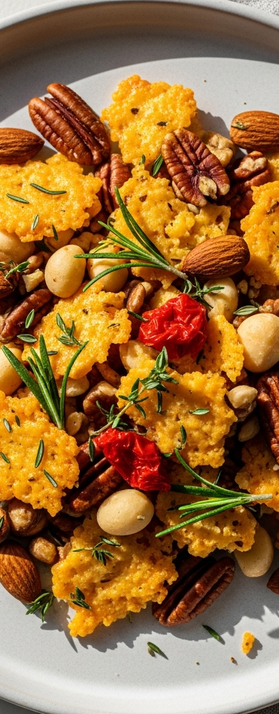 Crunchy Cheese and Nut Snack Mix