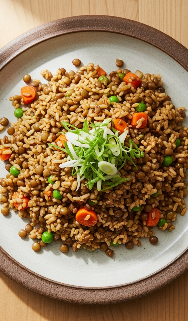 Vegetarian Lentil Fried Rice