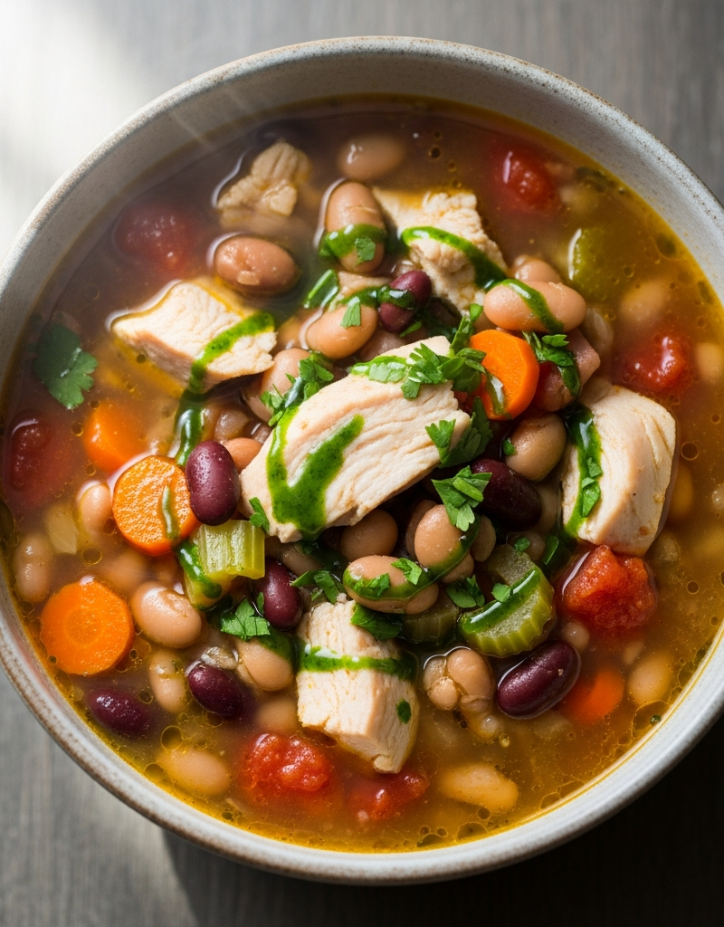 Hearty Chicken and Bean Soup