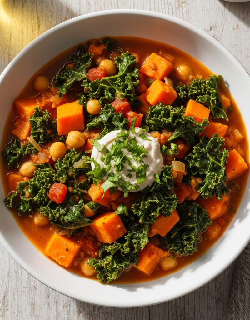 Hearty Sweet Potato and Kale Stew
