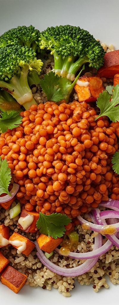 Red Lentil and Vegetable Grain Bowl