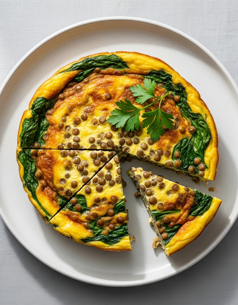 Lentil and Spinach Egg Frittata