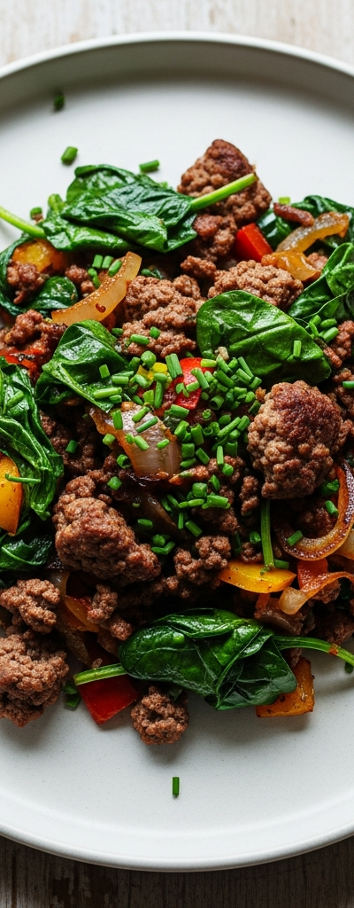 Beef and Spinach Skillet Hash