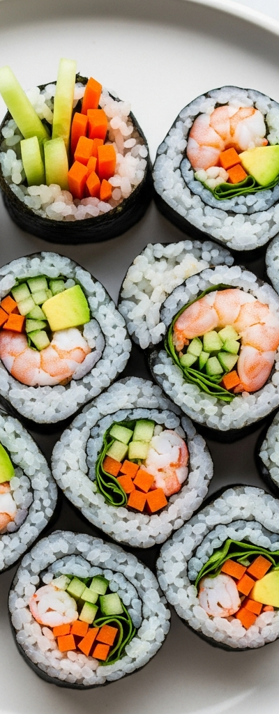 Homemade Pescatarian Sushi Rolls