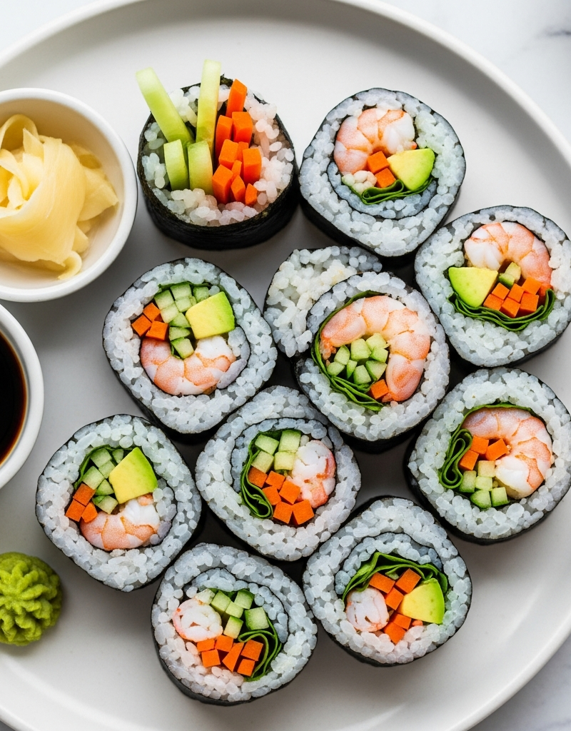 Homemade Pescatarian Sushi Rolls