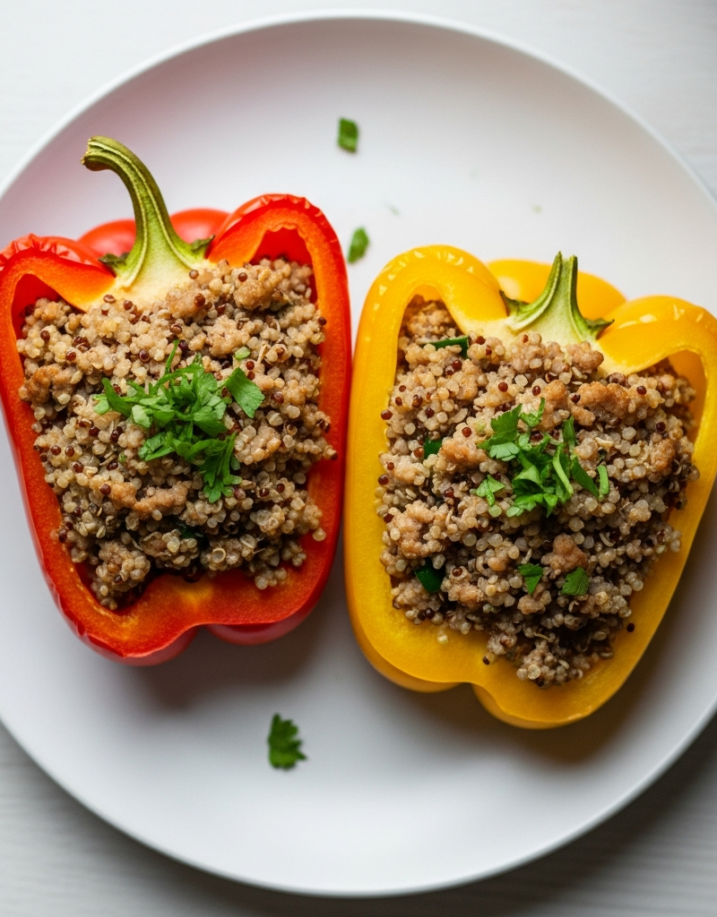 Stuffed Bell Peppers with Pork and Quinoa