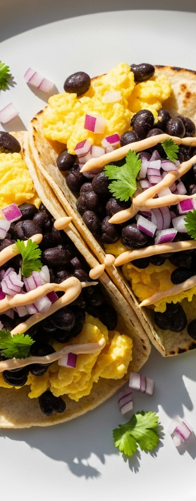 Egg and Black Bean Tacos