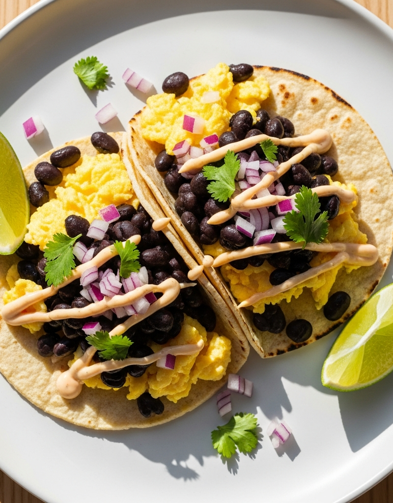 Egg and Black Bean Tacos