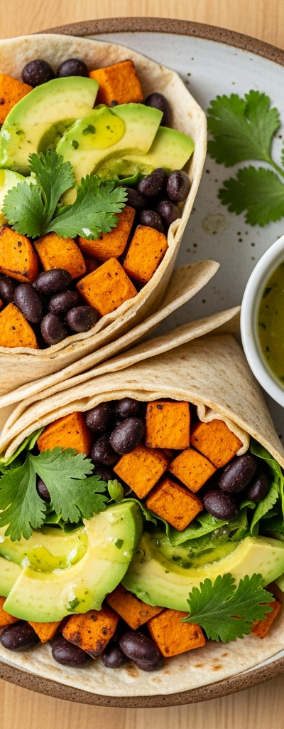 Sweet Potato and Avocado Wraps