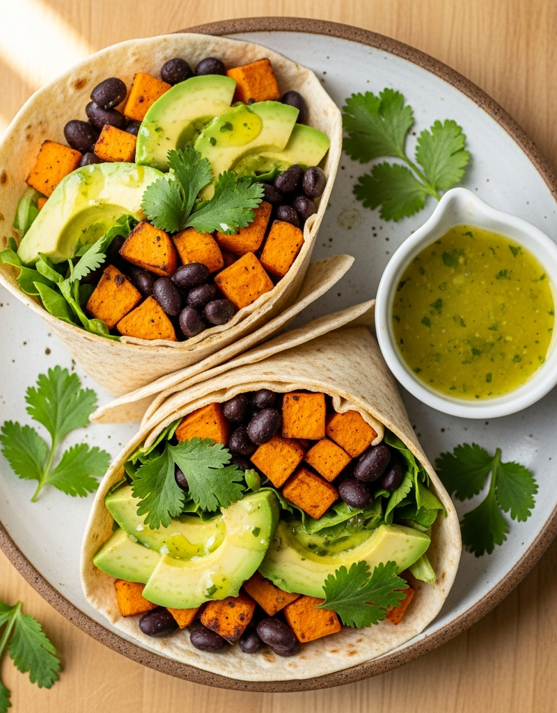 Sweet Potato and Avocado Wraps