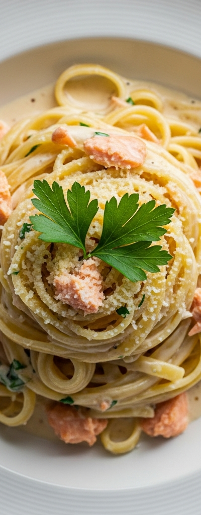Salmon Alfredo Pasta