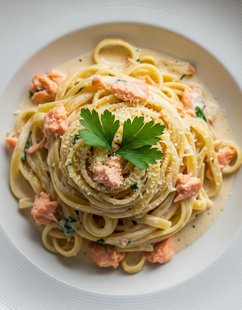 Salmon Alfredo Pasta